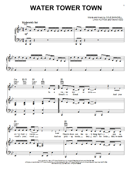 Learn to play Scotty McCreery Water Tower Town sheet music for Piano, Vocal & Guitar Chords (Right-Hand Melody) in minutes. Price: 7.8900$ Scotty McCreery Water Tower Town sheet music notes and chords arranged for Piano, Vocal & Guitar Chords (Right-Hand Melody)
