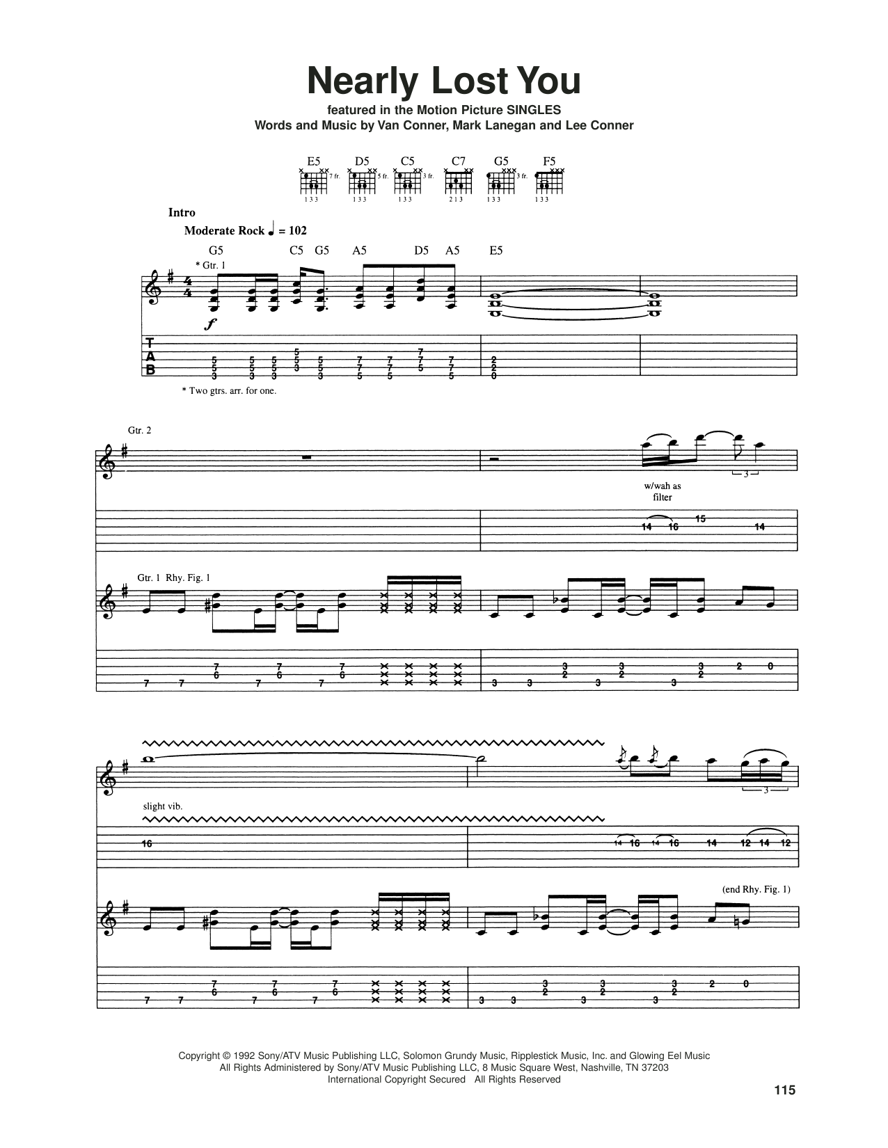 Learn to play Screaming Trees Nearly Lost You sheet music for Guitar Tab in minutes. Price: 7.8900$ Screaming Trees Nearly Lost You sheet music notes and chords arranged for Guitar Tab