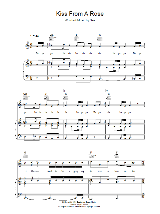 Seal Kiss From A Rose sheet music notes and chords. Download Printable PDF.