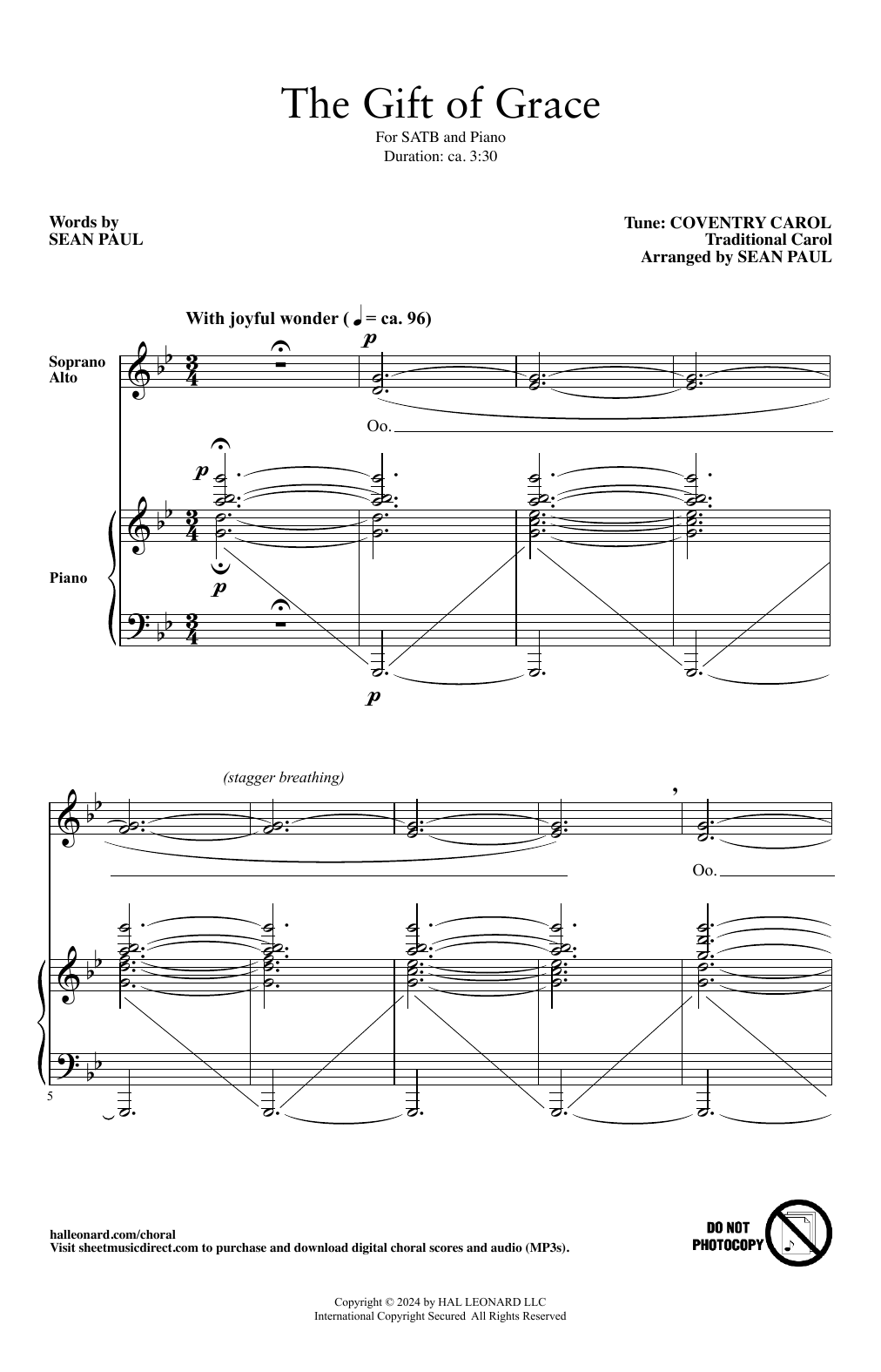 Sean Paul The Gift Of Grace sheet music notes and chords. Download Printable PDF.