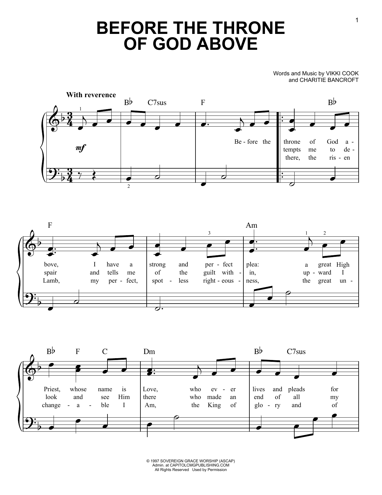 Selah Before The Throne Of God Above sheet music notes and chords. Download Printable PDF.