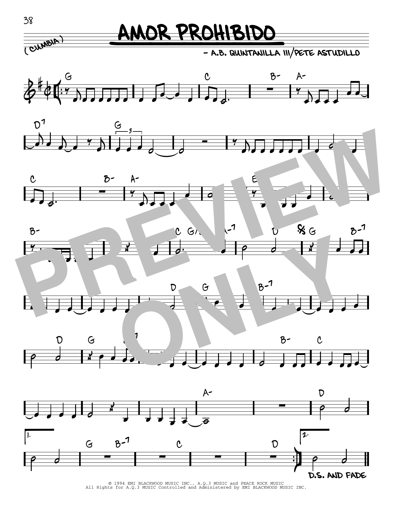 Selena Amor Prohibido sheet music notes and chords. Download Printable PDF.