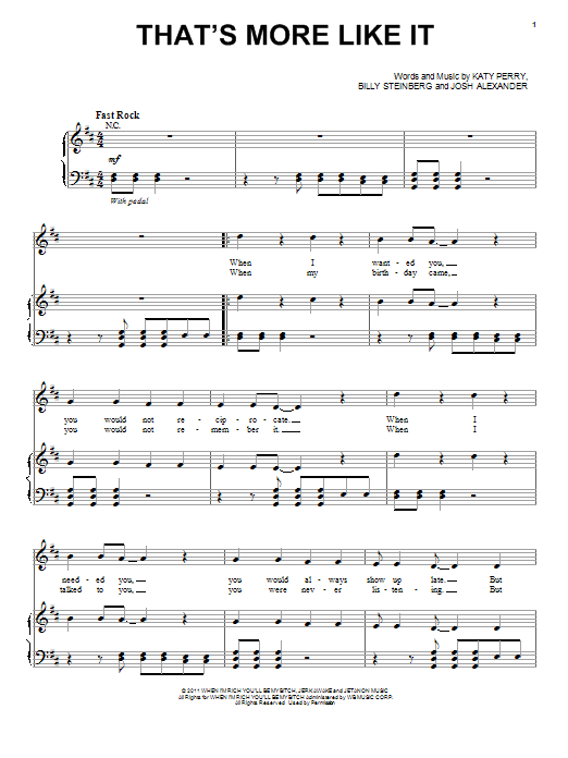 Selena Gomez & The Scene That's More Like It sheet music notes and chords arranged for Piano, Vocal & Guitar Chords (Right-Hand Melody)