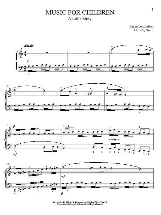 Learn to play Sergei Prokofiev A Little Story sheet music for Piano Solo in minutes. Price: 7.8900$ Sergei Prokofiev A Little Story sheet music notes and chords arranged for Piano Solo