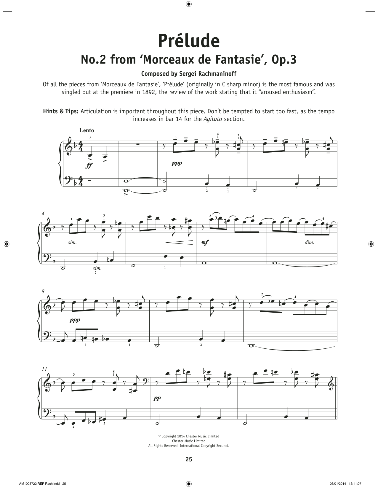 Learn to play Sergei Rachmaninoff Morceaux De Fantaisie Opus 3 No. 2 Prelude In C# Minor sheet music for Really Easy Piano in minutes. Price: 6.9900$ Sergei Rachmaninoff Morceaux De Fantaisie Opus 3 No. 2 Prelude In C# Minor sheet music notes and chords arranged for Really Easy Piano