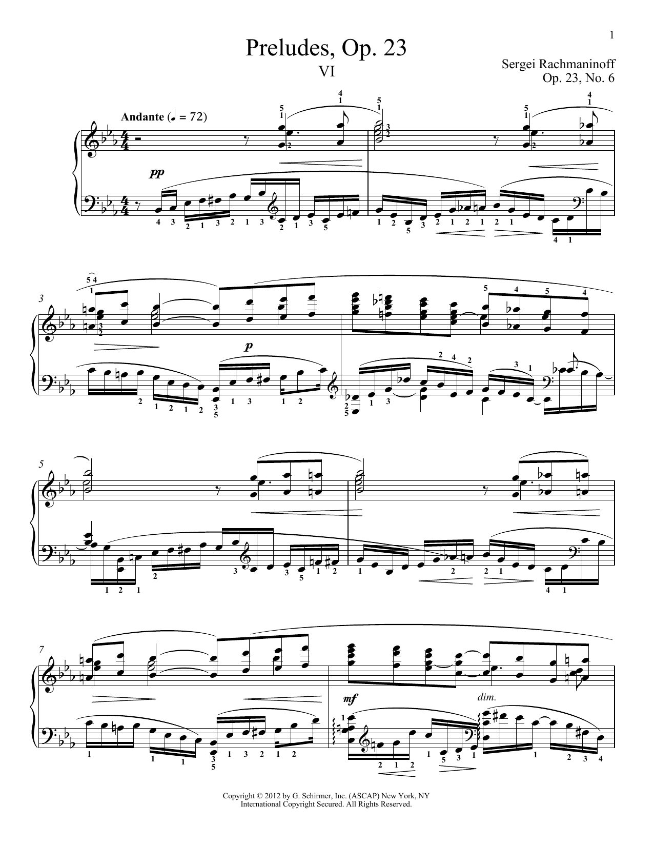 Sergei Rachmaninoff Prelude In E-Flat Major, Op. 23, No. 6 sheet music notes and chords. Download Printable PDF.