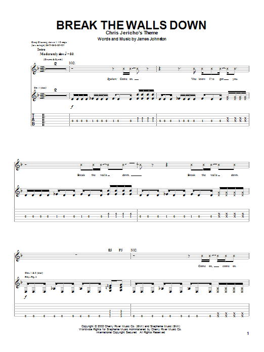 Sevendust Break The Walls Down sheet music notes and chords. Download Printable PDF.