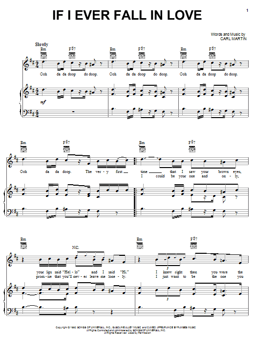 Shai If I Ever Fall In Love sheet music notes and chords. Download Printable PDF.