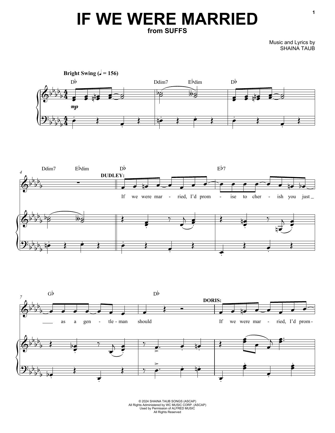 Shaina Taub If We Were Married (from Suffs) sheet music notes and chords. Download Printable PDF.