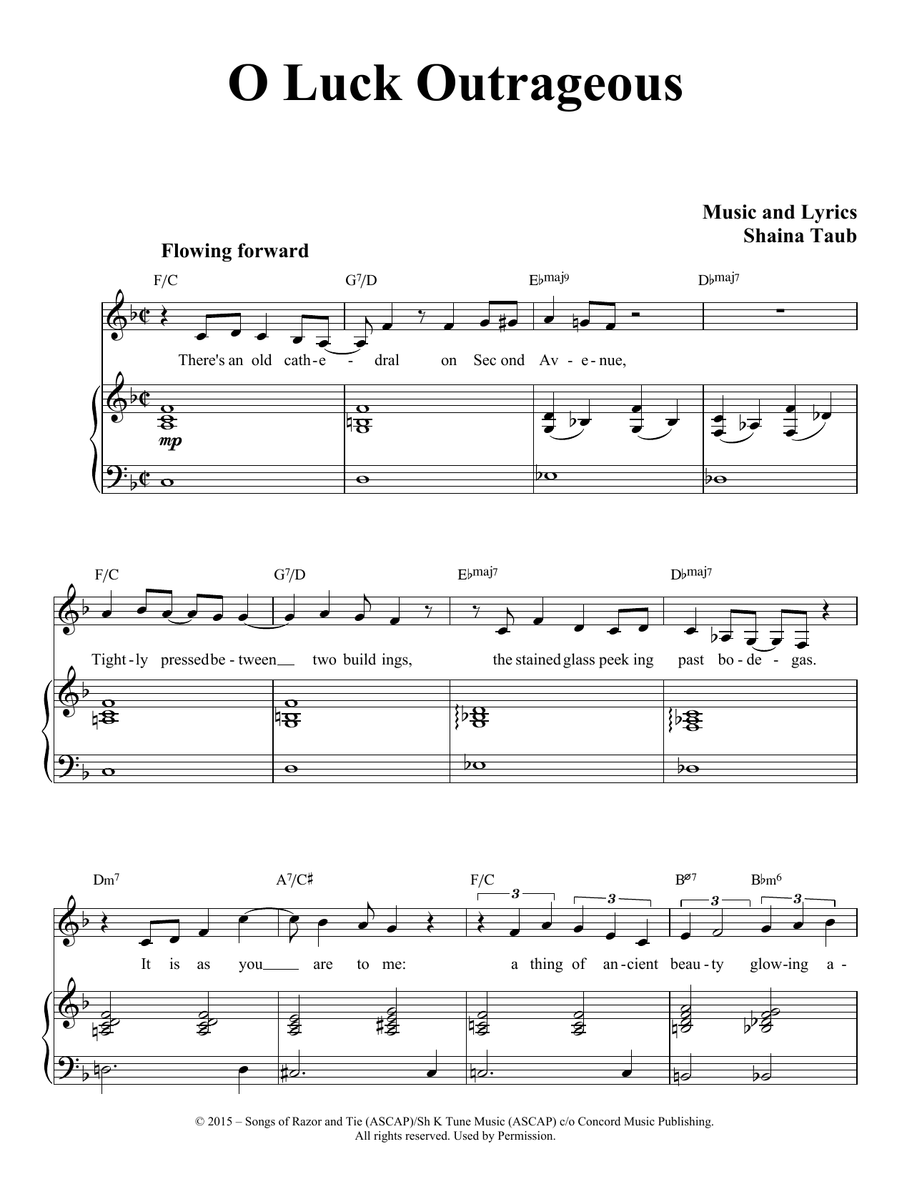 Shaina Taub O Luck Outrageous sheet music notes and chords. Download Printable PDF.