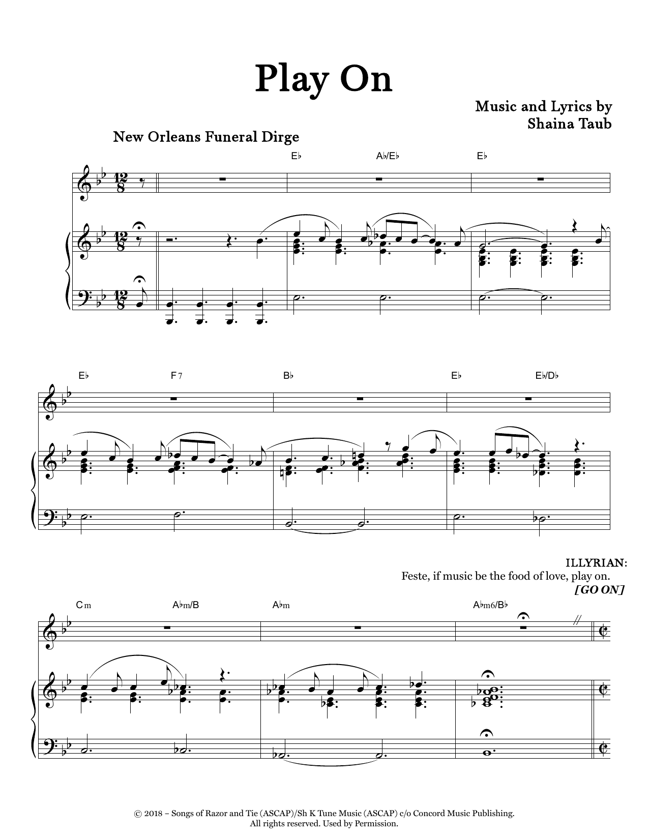 Shaina Taub Play On (from Twelfth Night) sheet music notes and chords. Download Printable PDF.