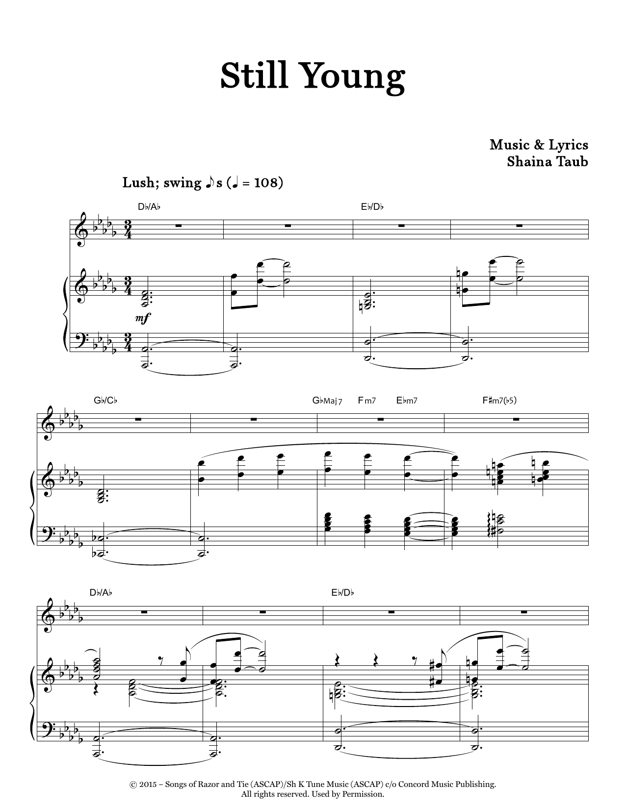 Shaina Taub Still Young sheet music notes and chords. Download Printable PDF.