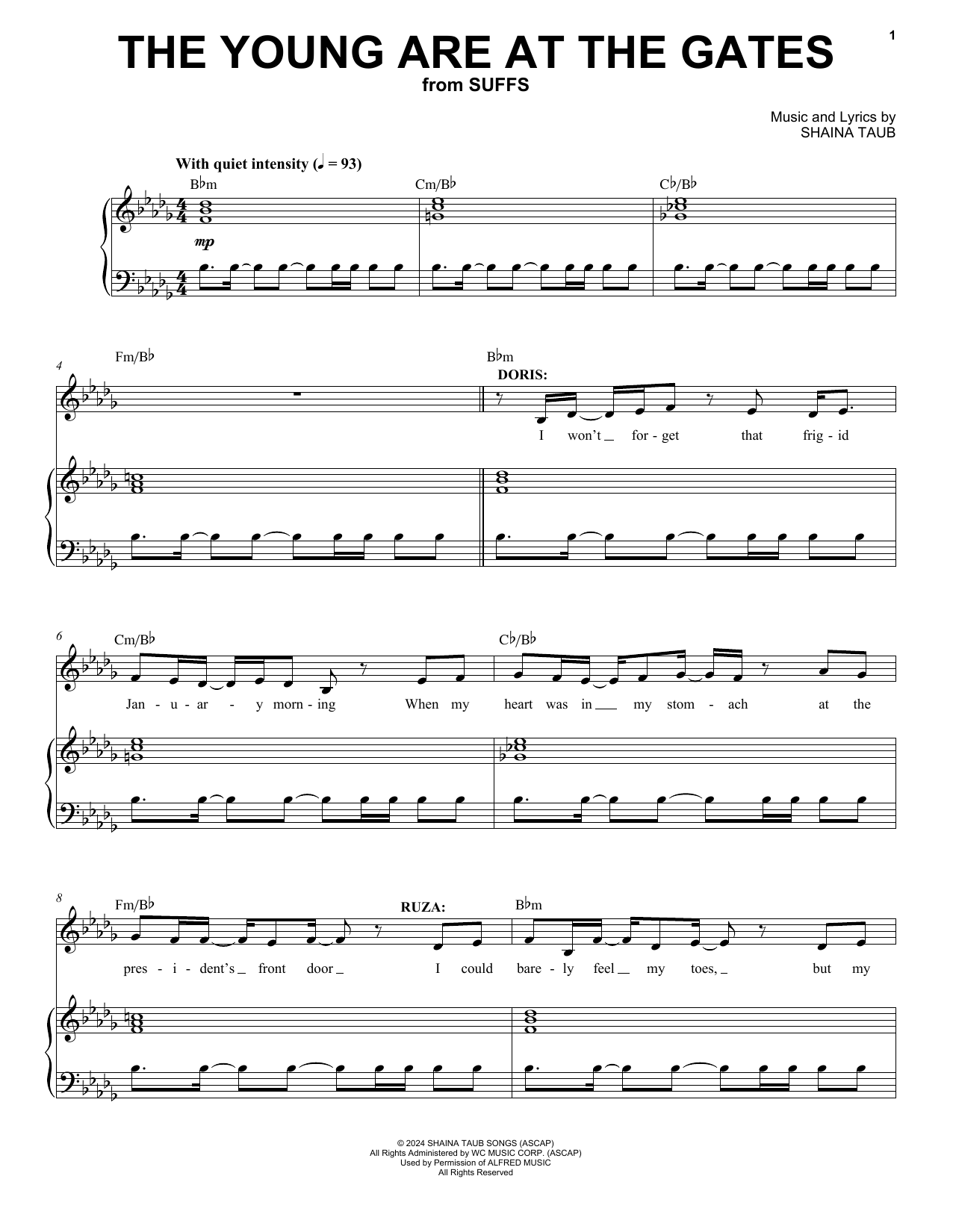 Shaina Taub The Young Are At The Gates (from Suffs) sheet music notes and chords. Download Printable PDF.