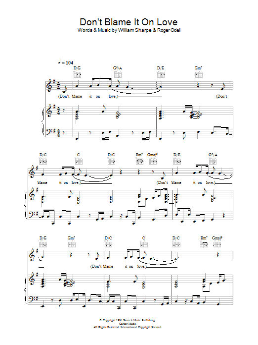 Learn to play Shakatak Don't Blame It On Love sheet music for Piano, Vocal & Guitar Chords in minutes. Price: 7.8900$ Shakatak Don't Blame It On Love sheet music notes and chords arranged for Piano, Vocal & Guitar Chords