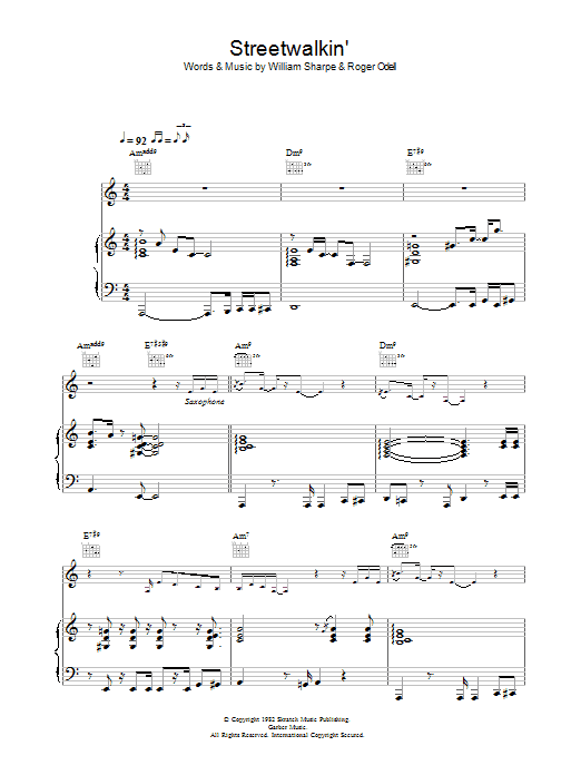 Learn to play Shakatak Streetwalkin' sheet music for Piano, Vocal & Guitar Chords in minutes. Price: 7.8900$ Shakatak Streetwalkin' sheet music notes and chords arranged for Piano, Vocal & Guitar Chords