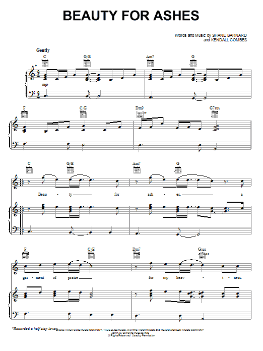 Learn to play Shane & Shane Beauty For Ashes sheet music for Piano, Vocal & Guitar Chords (Right-Hand Melody) in minutes. Price: 7.8900$ Shane & Shane Beauty For Ashes sheet music notes and chords arranged for Piano, Vocal & Guitar Chords (Right-Hand Melody)