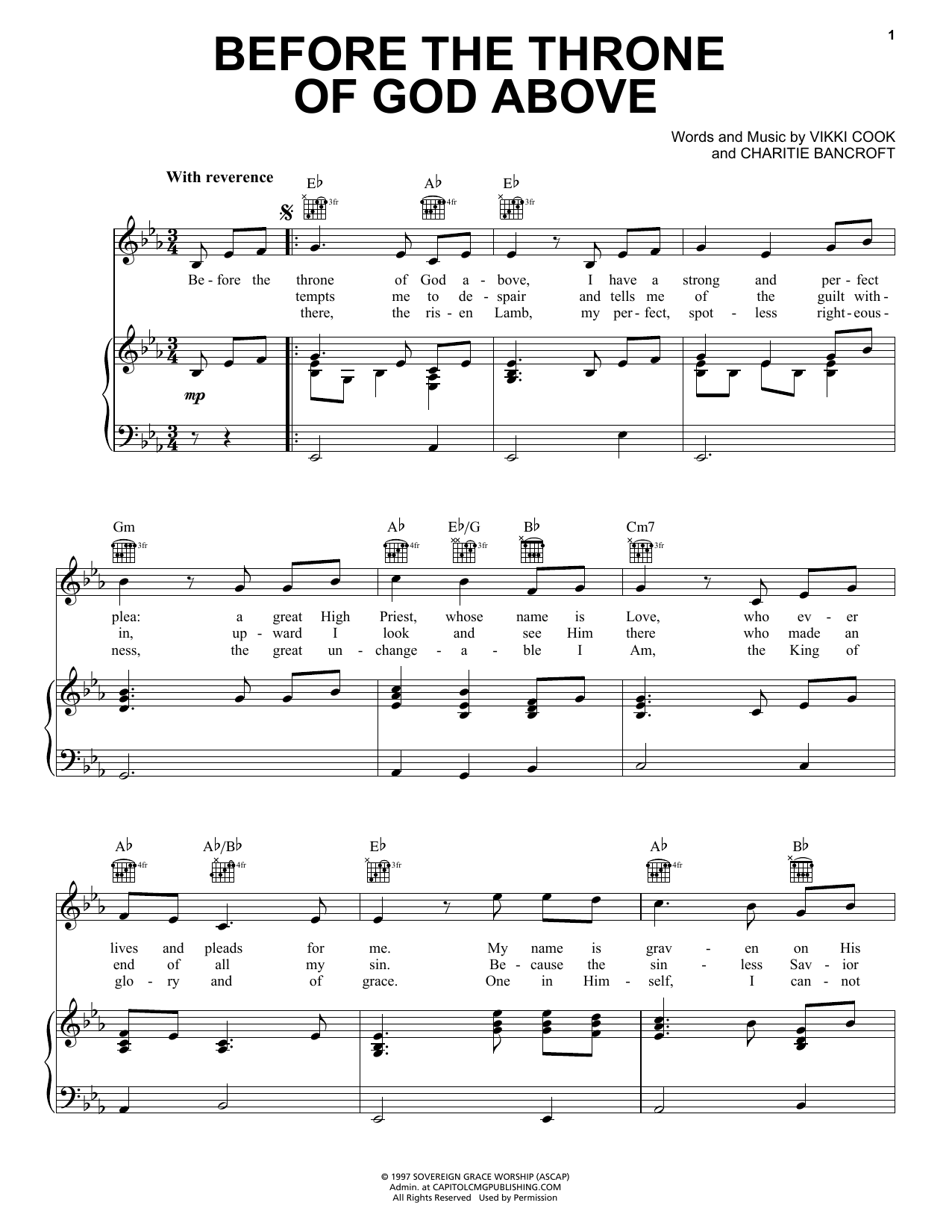 Shane & Shane Before The Throne Of God Above sheet music notes and chords. Download Printable PDF.