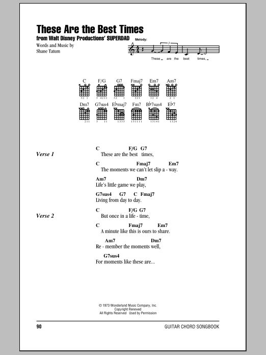 Bobby Goldsboro These Are The Best Times sheet music notes and chords. Download Printable PDF.