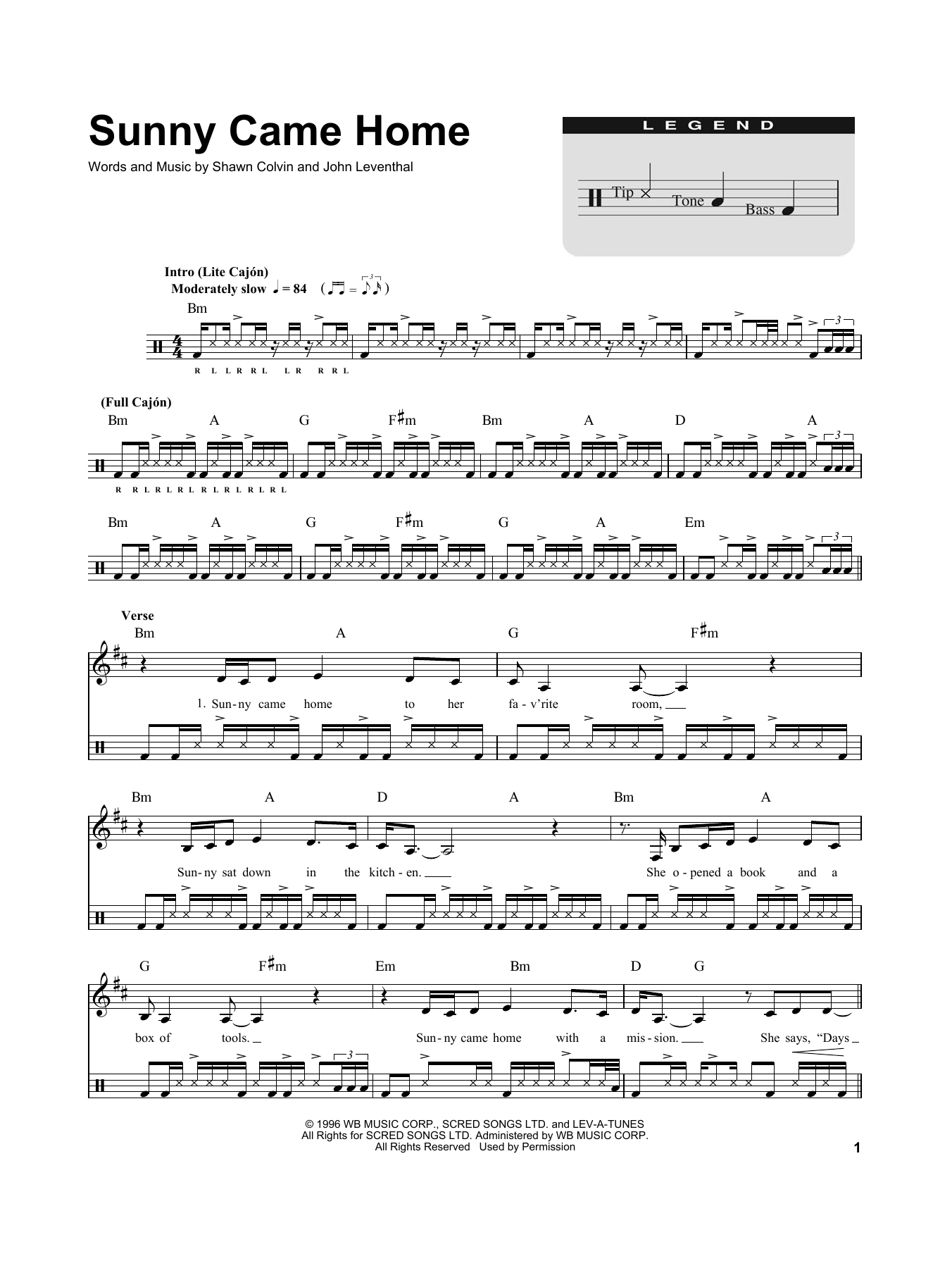 Shawn Colvin Sunny Came Home sheet music notes and chords. Download Printable PDF.