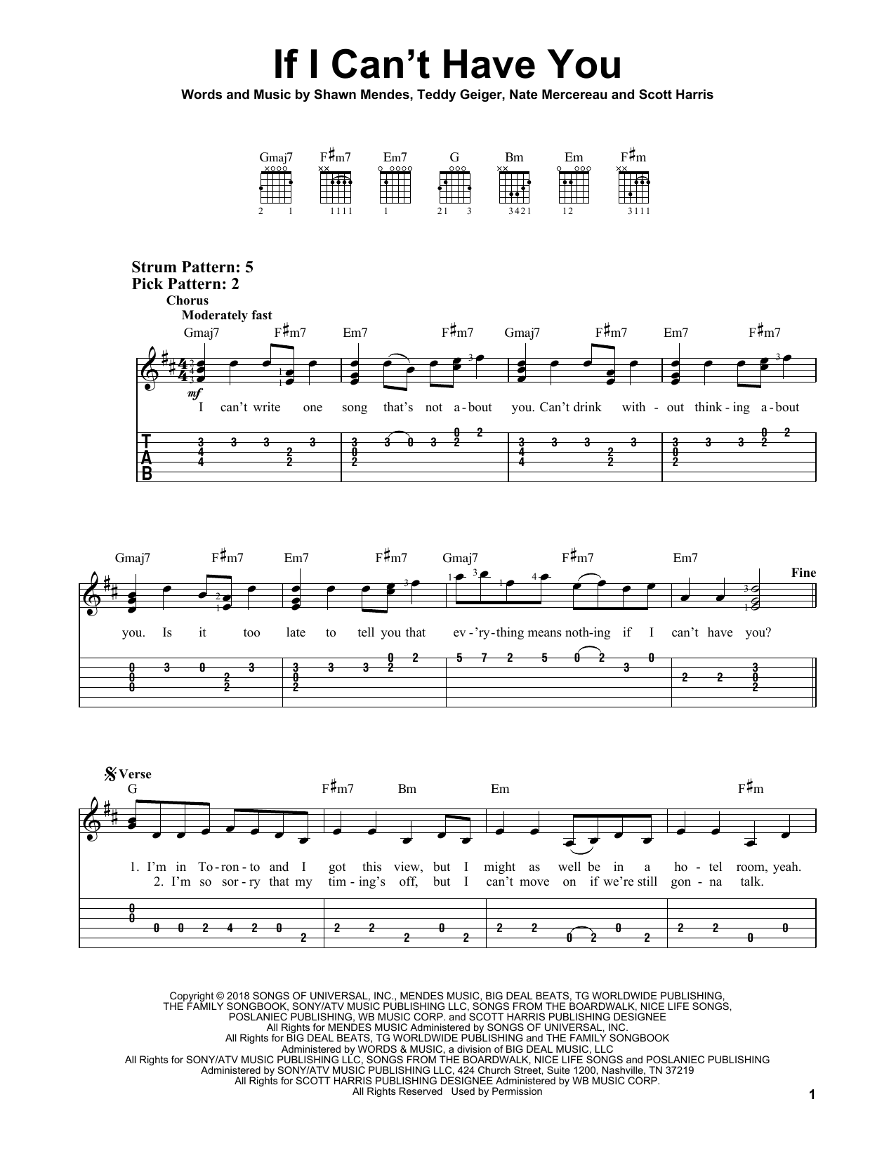 Shawn Mendes If I Can't Have You sheet music notes and chords. Download Printable PDF.