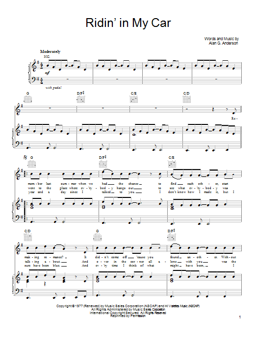 Learn to play She & Him Ridin' In My Car sheet music for Piano, Vocal & Guitar Chords (Right-Hand Melody) in minutes. Price: 7.8900$ She & Him Ridin' In My Car sheet music notes and chords arranged for Piano, Vocal & Guitar Chords (Right-Hand Melody)