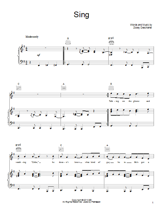 Learn to play She & Him Sing sheet music for Piano, Vocal & Guitar Chords (Right-Hand Melody) in minutes. Price: 7.8900$ She & Him Sing sheet music notes and chords arranged for Piano, Vocal & Guitar Chords (Right-Hand Melody)