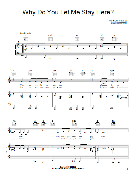 She & Him Why Do You Let Me Stay Here? sheet music notes and chords. Download Printable PDF.