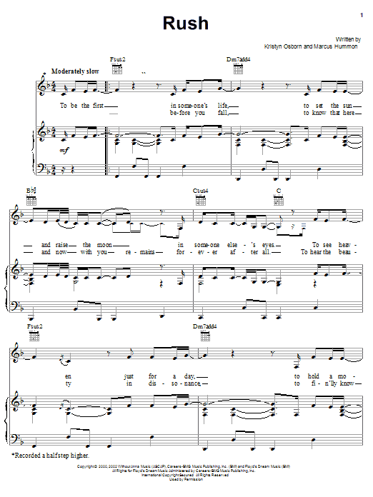 Learn to play SHeDAISY Rush sheet music for Piano, Vocal & Guitar Chords (Right-Hand Melody) in minutes. Price: 7.8900$ SHeDAISY Rush sheet music notes and chords arranged for Piano, Vocal & Guitar Chords (Right-Hand Melody)