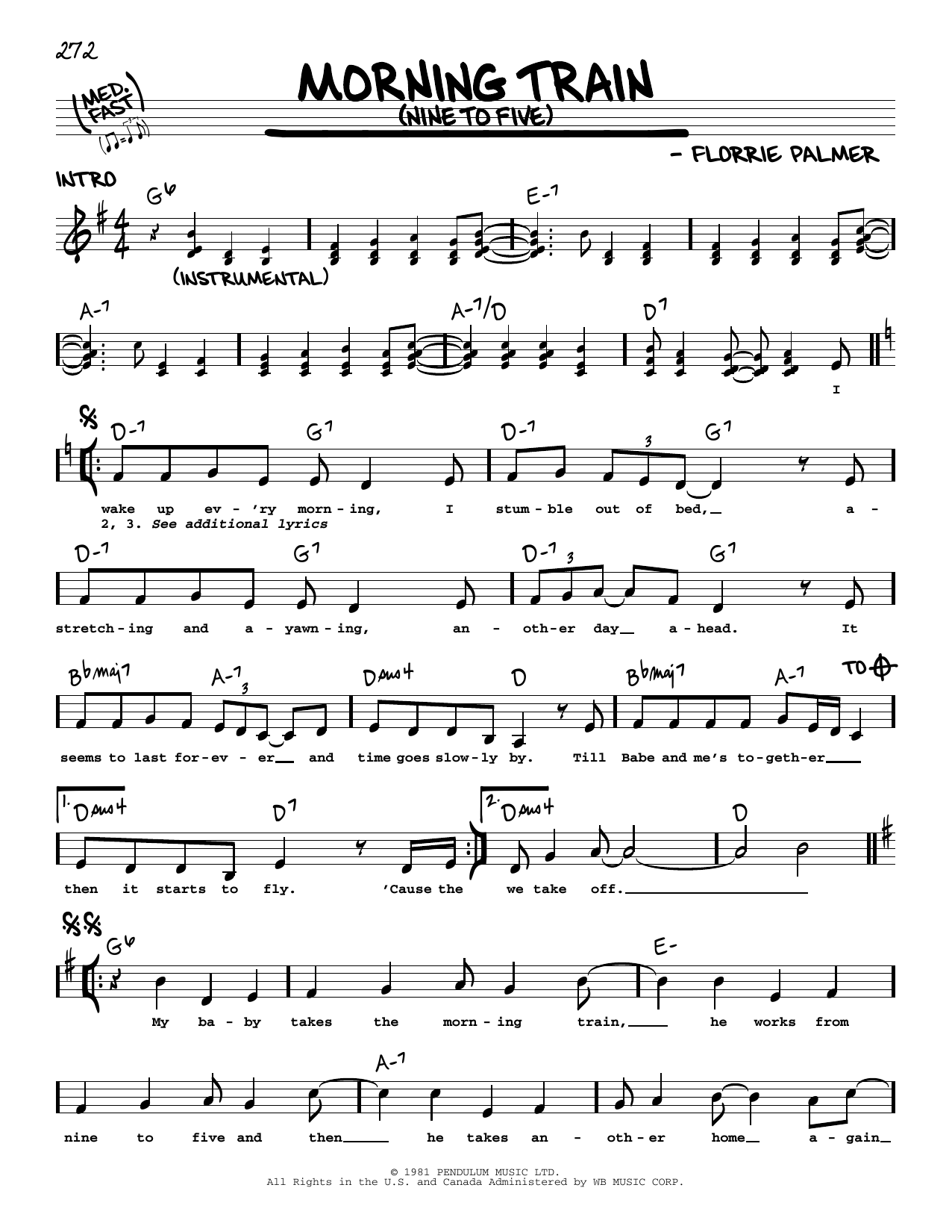Learn to play Sheena Easton Morning Train (Nine To Five) sheet music for Real Book – Melody, Lyrics & Chords in minutes. Price: 5.9900$ Sheena Easton Morning Train (Nine To Five) sheet music notes and chords arranged for Real Book – Melody, Lyrics & Chords