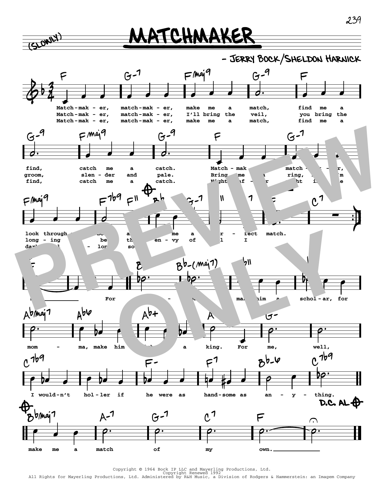 Learn to play Sheldon Harnick Matchmaker (High Voice) (from Fiddler On The Roof) sheet music for Real Book – Melody, Lyrics & Chords in minutes. Price: 5.9900$ Sheldon Harnick Matchmaker (High Voice) (from Fiddler On The Roof) sheet music notes and chords arranged for Real Book – Melody, Lyrics & Chords