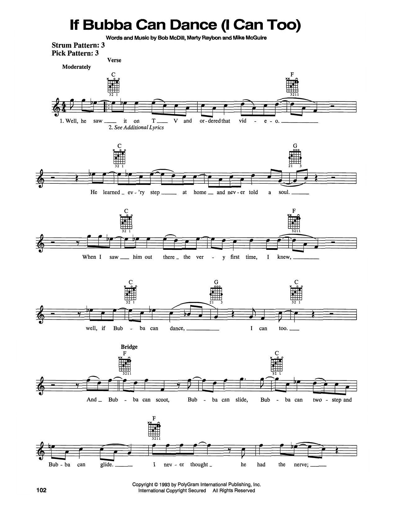 Shenandoah If Bubba Can Dance (I Can Too) sheet music notes and chords. Download Printable PDF.