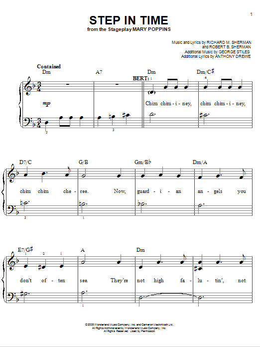 Sherman Brothers Step In Time sheet music notes and chords. Download Printable PDF.