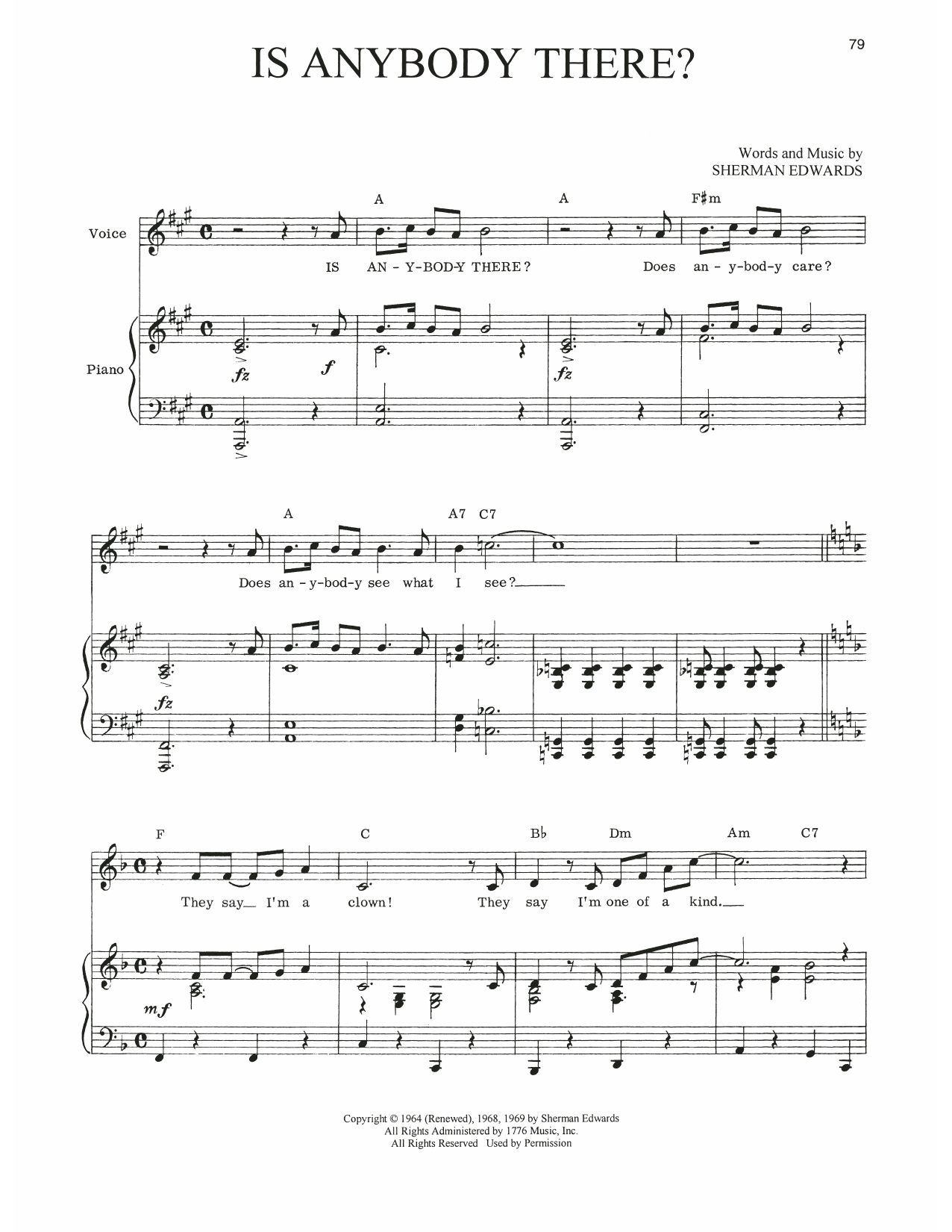 Sherman Edwards Is Anybody There? (from 1776) sheet music notes and chords. Download Printable PDF.