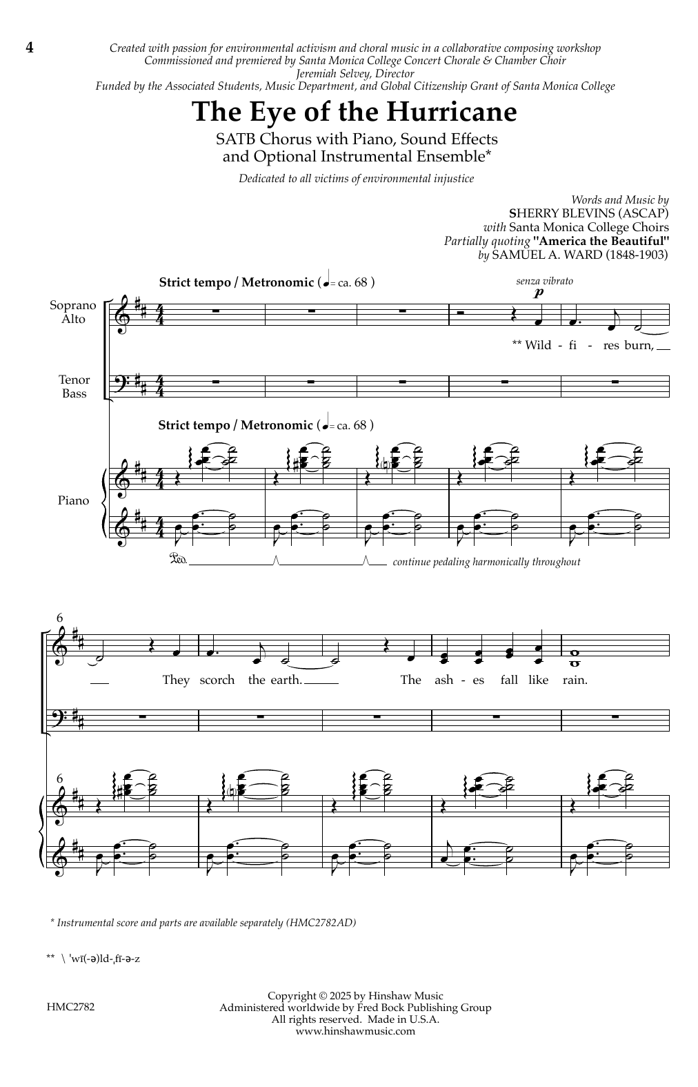 Sherry Blevins The Eye of the Hurricane sheet music notes and chords arranged for SATB Choir