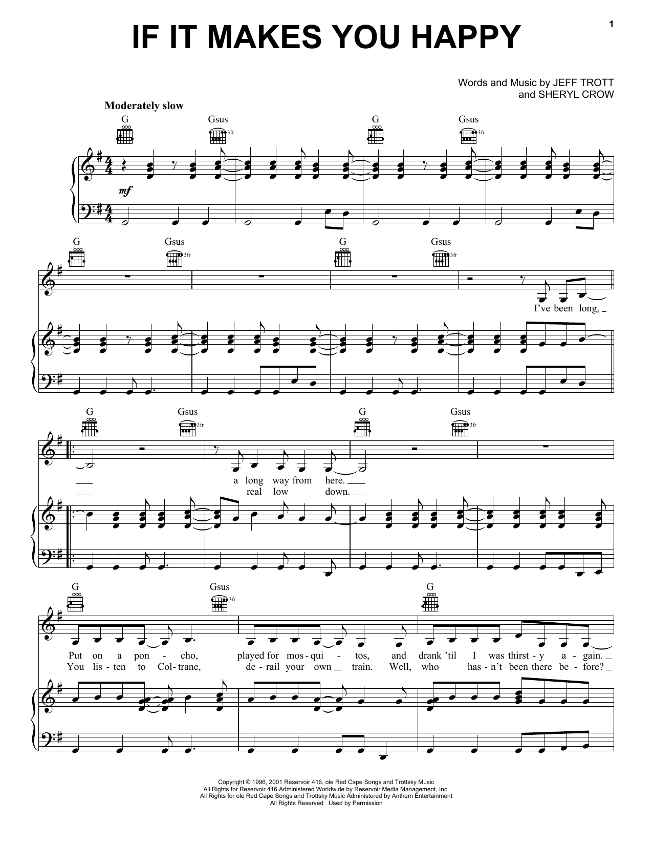 Sheryl Crow If It Makes You Happy sheet music notes and chords. Download Printable PDF.