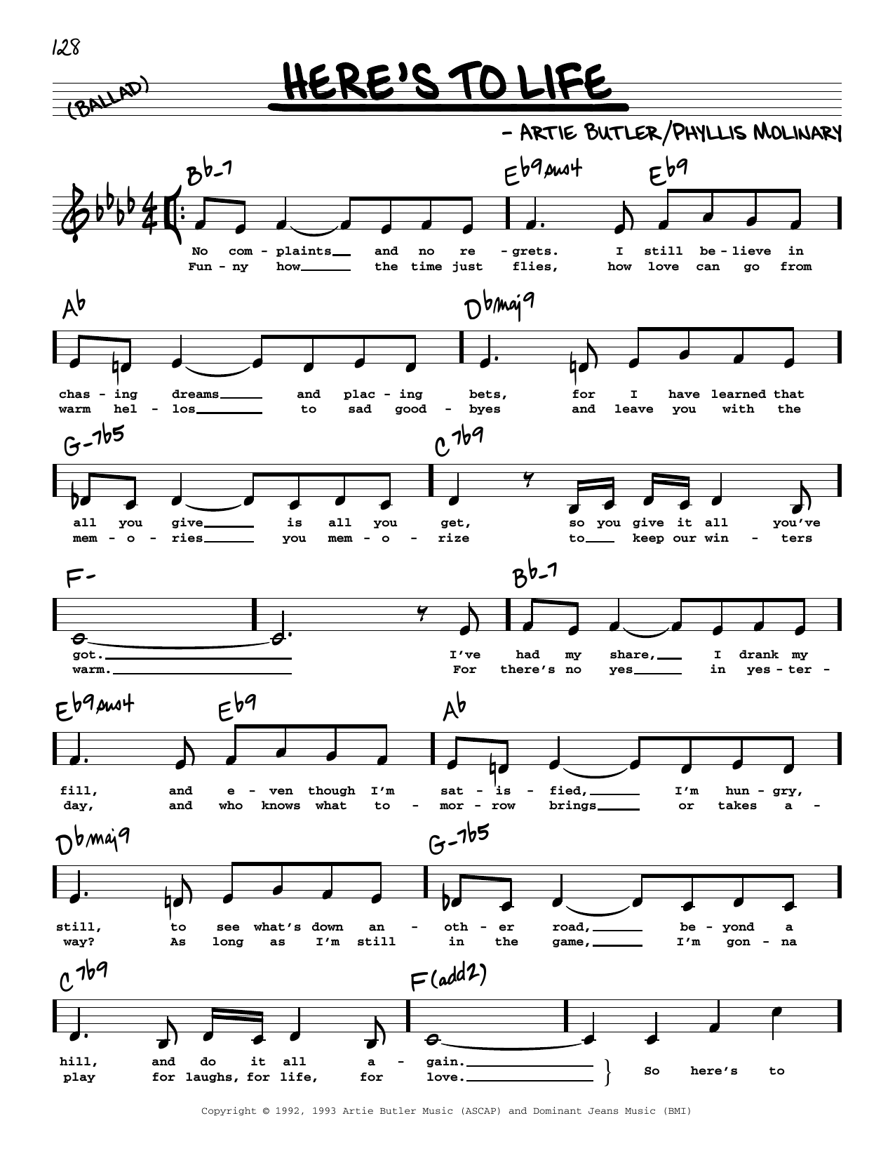 Learn to play Shirley Horn Here's To Life (High Voice) sheet music for Real Book – Melody, Lyrics & Chords in minutes. Price: 5.9900$ Shirley Horn Here's To Life (High Voice) sheet music notes and chords arranged for Real Book – Melody, Lyrics & Chords