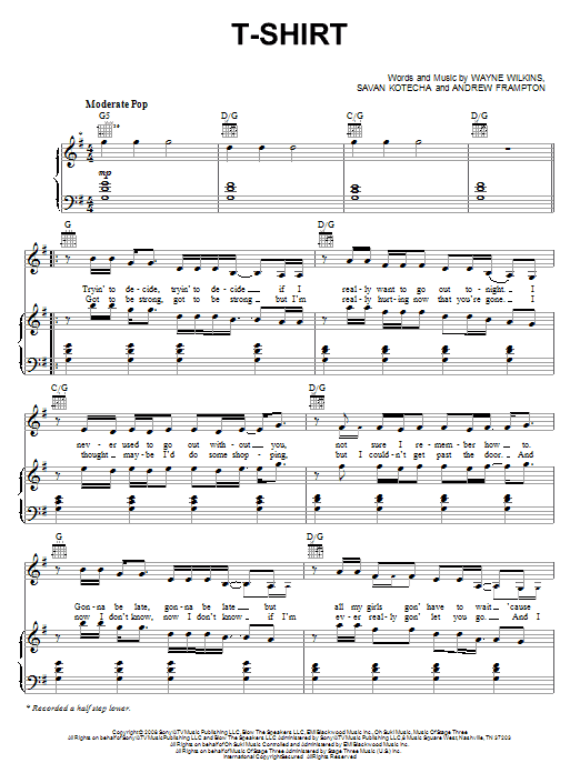 Learn to play Shontelle T-Shirt sheet music for Piano, Vocal & Guitar Chords (Right-Hand Melody) in minutes. Price: 7.8900$ Shontelle T-Shirt sheet music notes and chords arranged for Piano, Vocal & Guitar Chords (Right-Hand Melody)