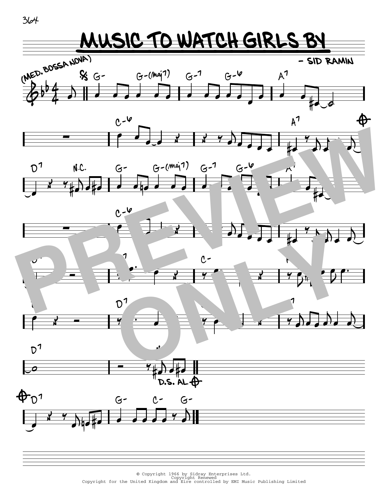 Learn to play Sid Ramin Music To Watch Girls By sheet music for Real Book – Melody & Chords in minutes. Price: 5.9900$ Sid Ramin Music To Watch Girls By sheet music notes and chords arranged for Real Book – Melody & Chords