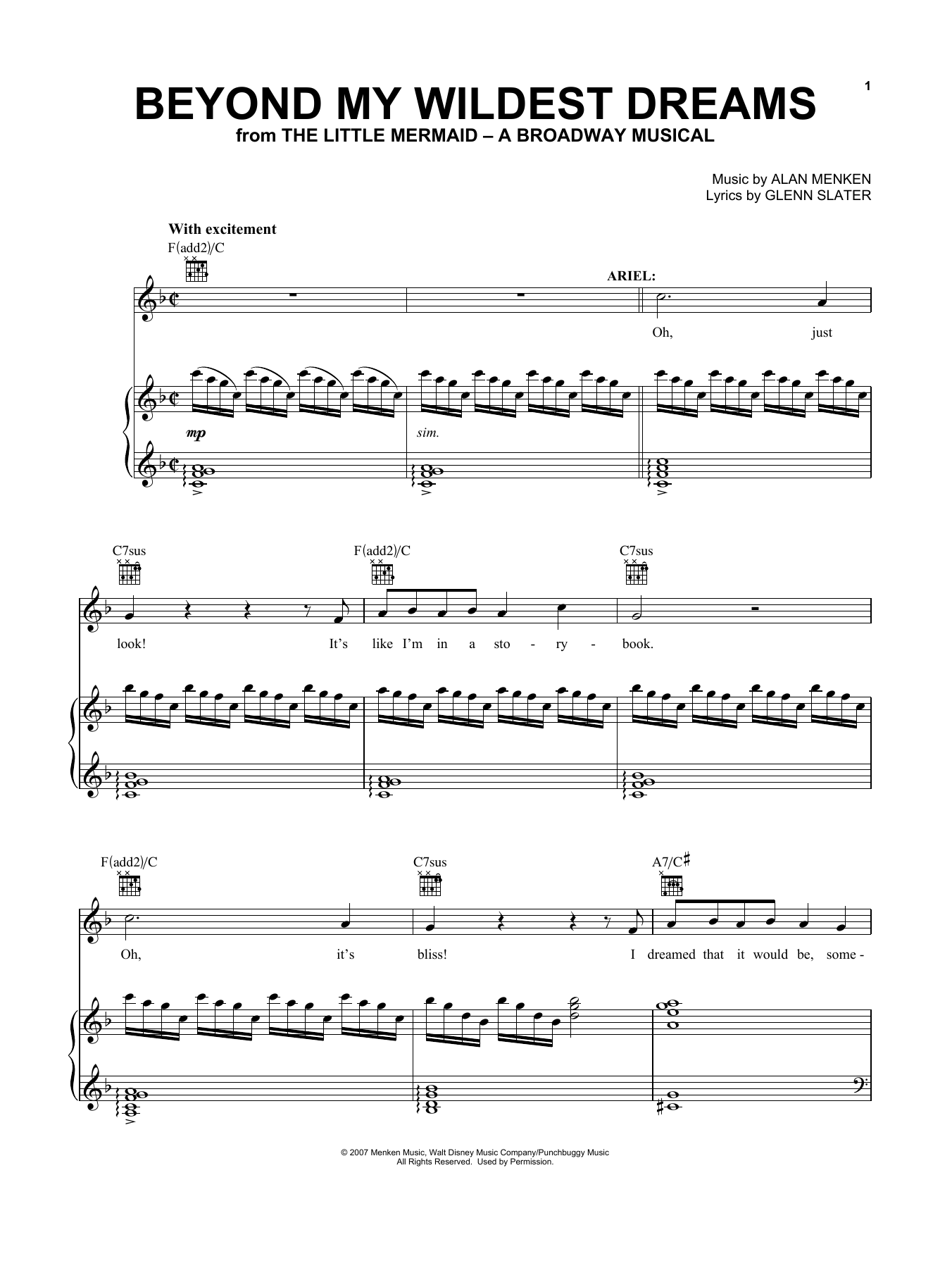 Sierra Boggess Beyond My Wildest Dreams (from The Little Mermaid Musical) sheet music notes and chords. Download Printable PDF.