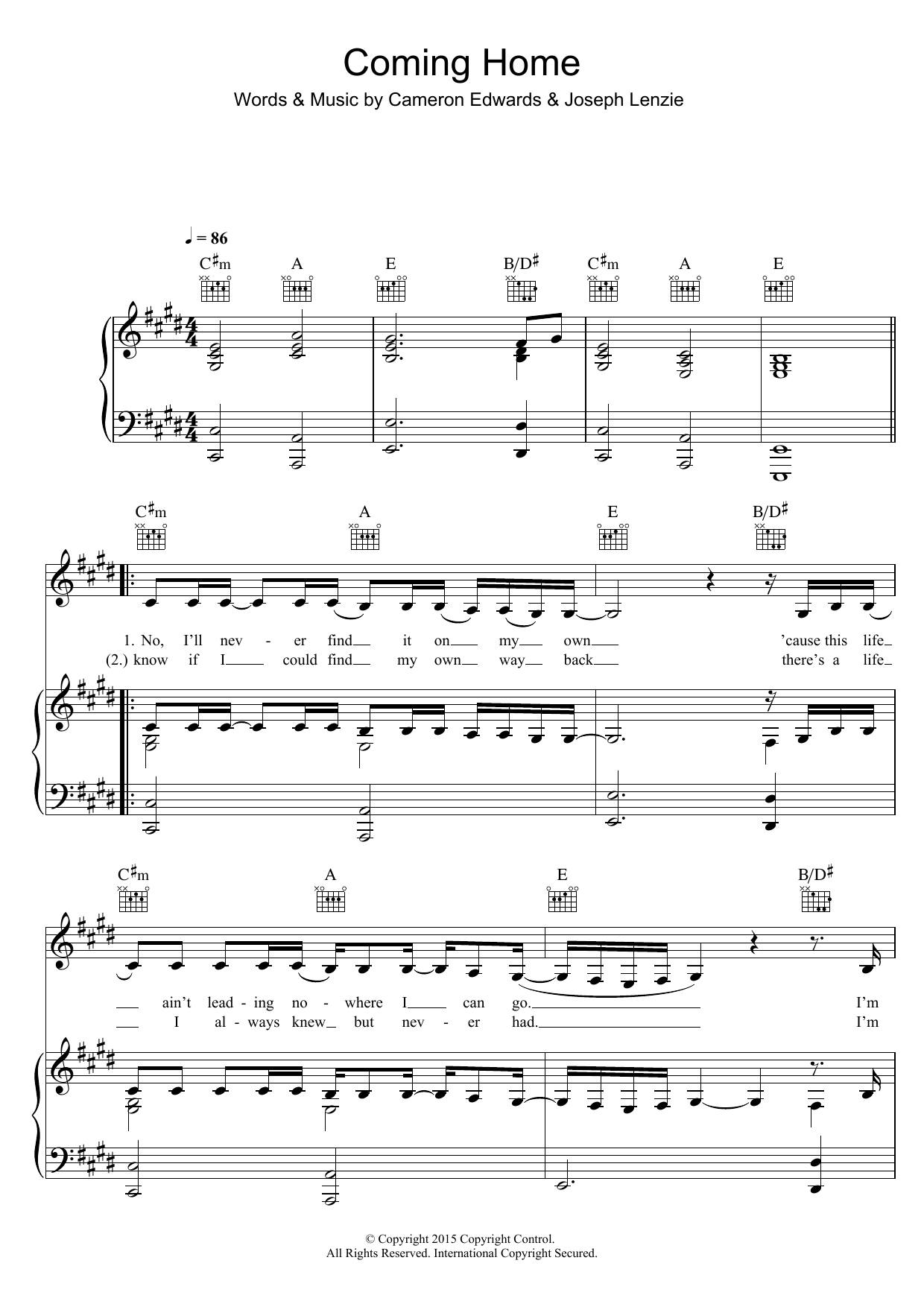 Sigma Coming Home (feat. Rita Ora) sheet music notes and chords arranged for Piano, Vocal & Guitar Chords