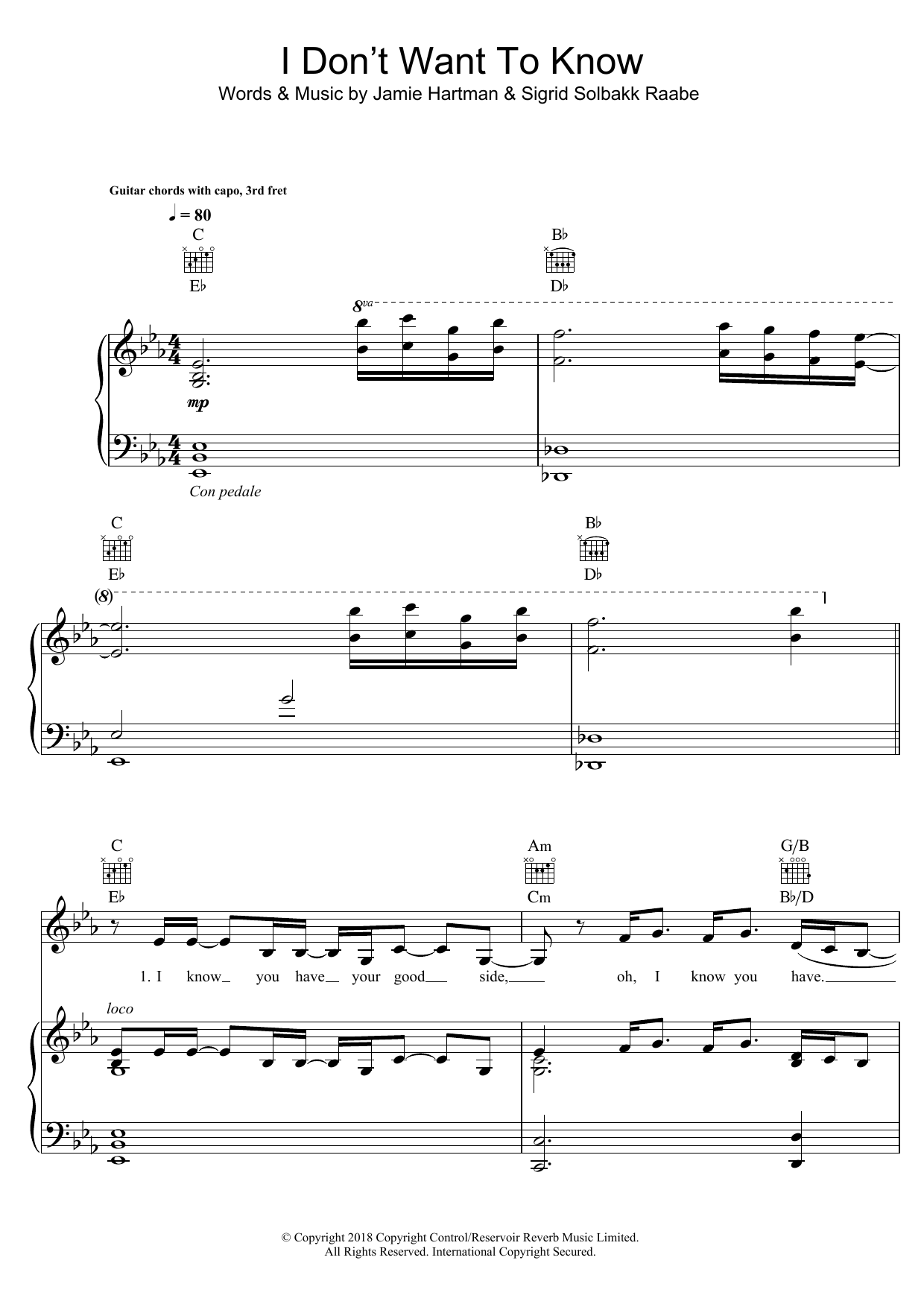 Learn to play Sigrid I Don't Want To Know sheet music for Piano, Vocal & Guitar Chords in minutes. Price: 7.8900$ Sigrid I Don't Want To Know sheet music notes and chords arranged for Piano, Vocal & Guitar Chords