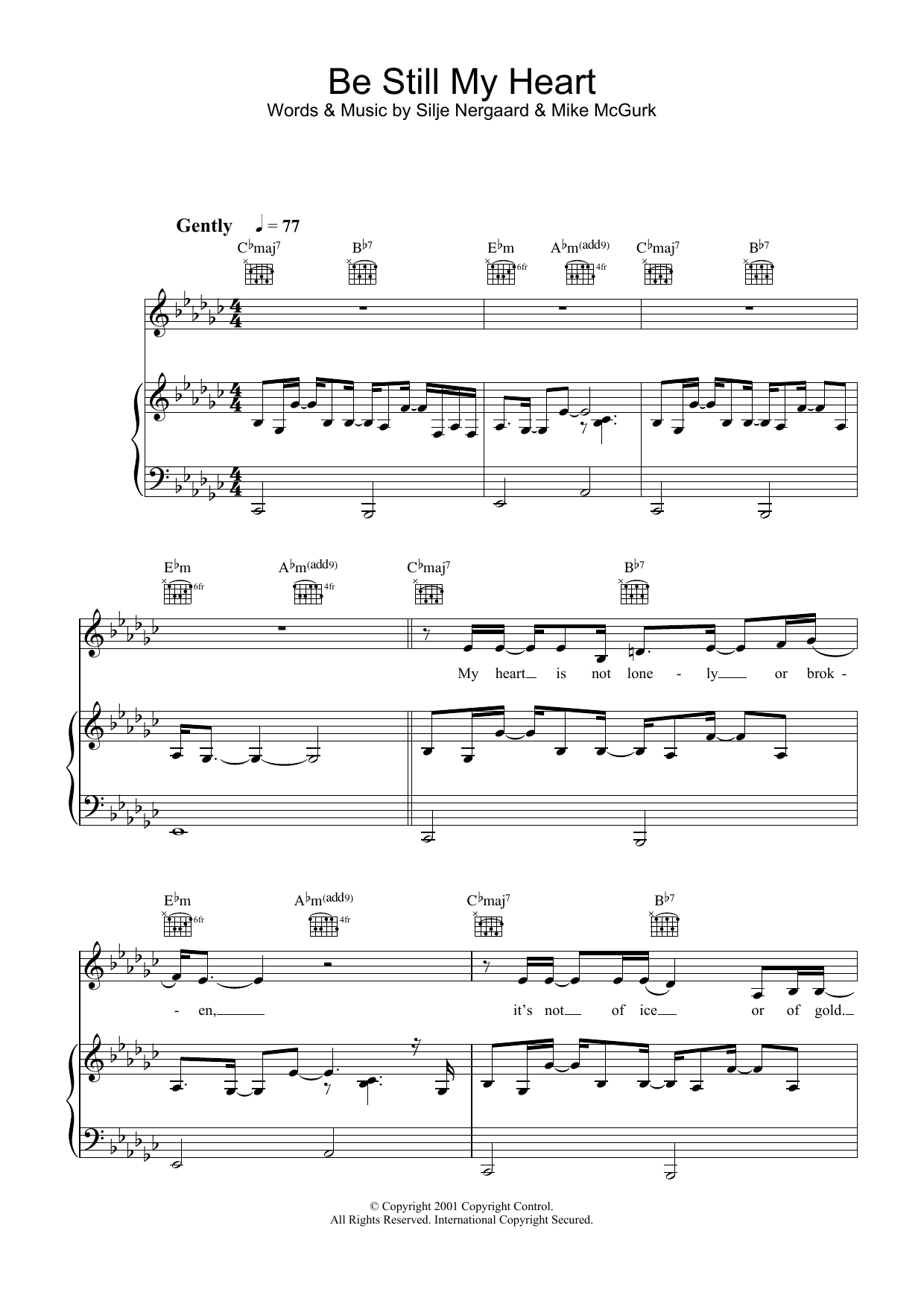 Silje Nergaard Be Still My Heart sheet music notes and chords. Download Printable PDF.