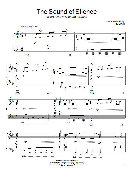 Learn to play Simon & Garfunkel The Sound Of Silence sheet music for Piano Solo in minutes. Price: 7.8900$ Simon & Garfunkel The Sound Of Silence sheet music notes and chords arranged for Piano Solo
