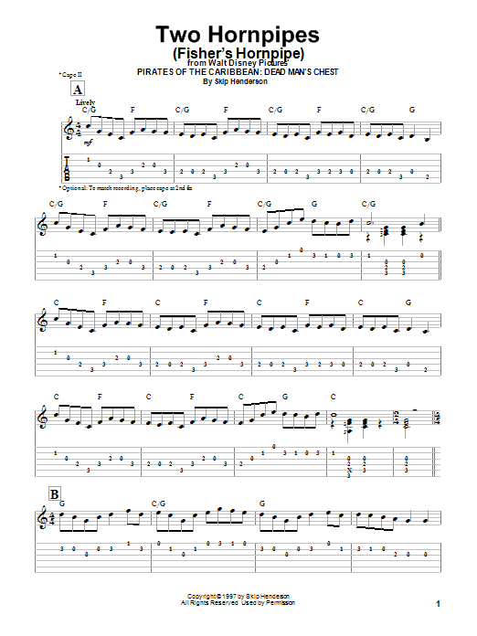 Skip Henderson Two Hornpipes (Fisher's Hornpipe) sheet music notes and chords. Download Printable PDF.