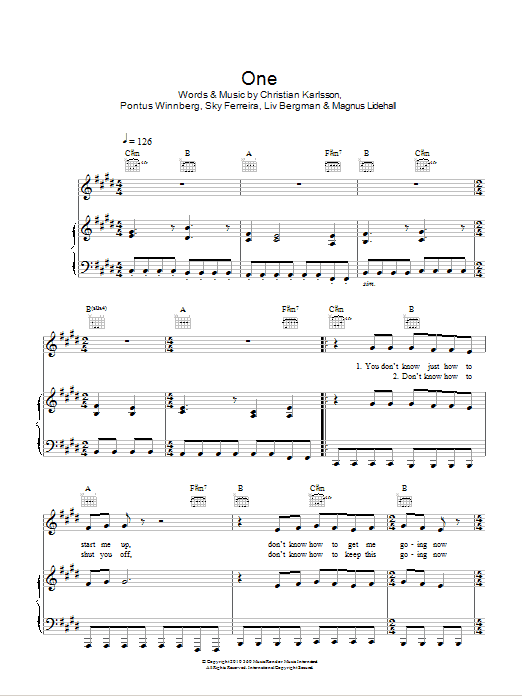 Learn to play Sky Ferreira One sheet music for Piano, Vocal & Guitar Chords in minutes. Price: 7.8900$ Sky Ferreira One sheet music notes and chords arranged for Piano, Vocal & Guitar Chords