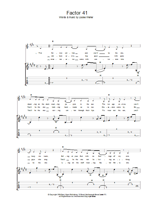 Learn to play Sleeper Factor 41 sheet music for Guitar Tab in minutes. Price: 7.8900$ Sleeper Factor 41 sheet music notes and chords arranged for Guitar Tab