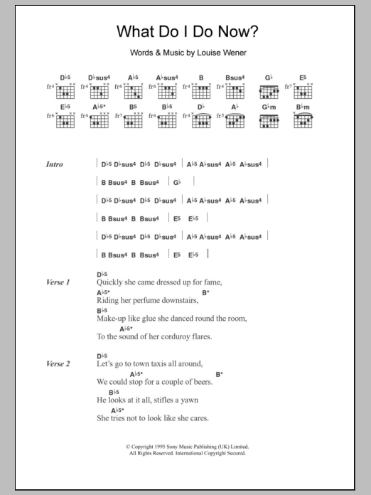 Learn to play Sleeper What Do I Do Now? sheet music for Guitar Tab in minutes. Price: 7.8900$ Sleeper What Do I Do Now? sheet music notes and chords arranged for Guitar Tab