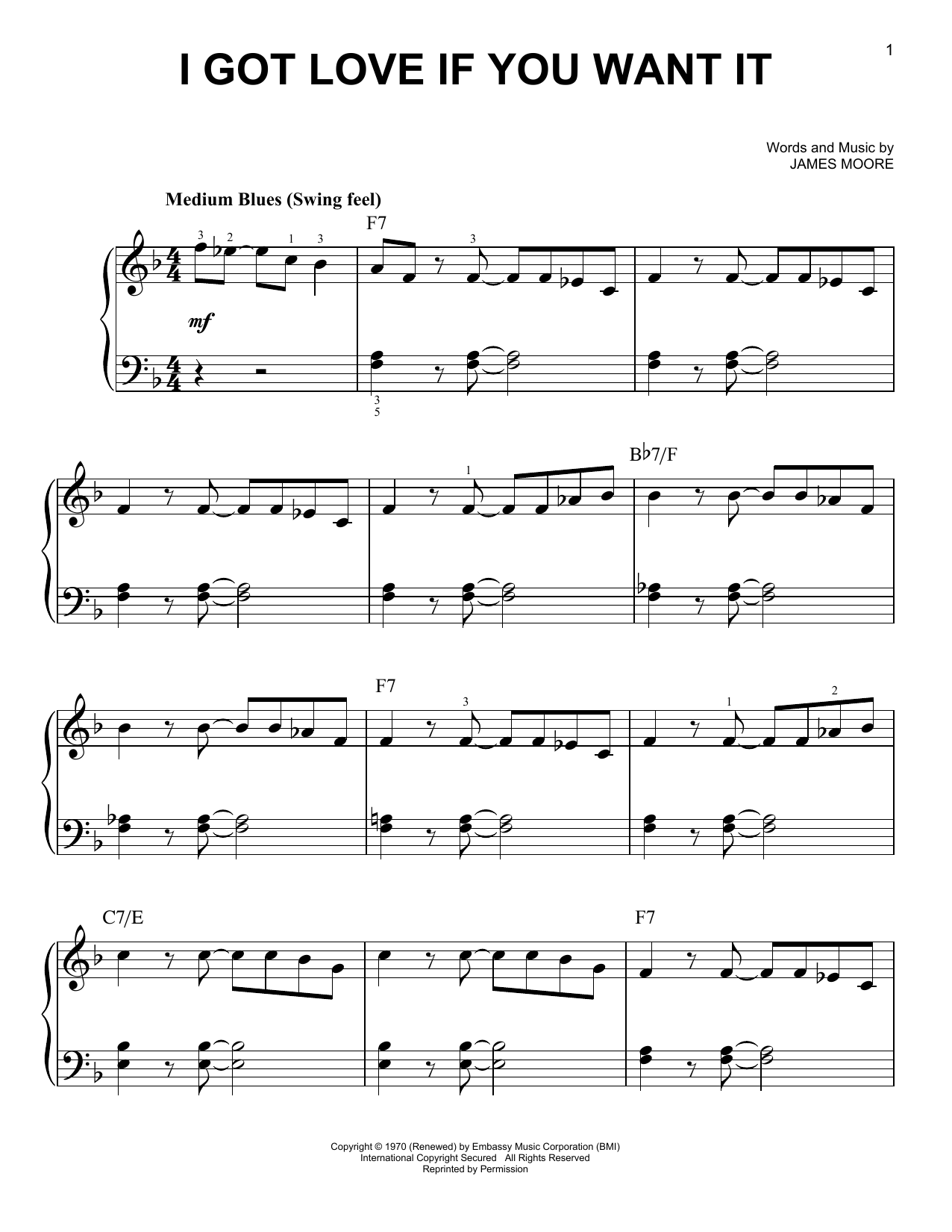 Slim Harpo I Got Love If You Want It sheet music notes and chords. Download Printable PDF.