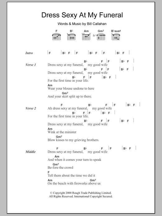 Smog Dress Sexy At My Funeral sheet music notes and chords. Download Printable PDF.