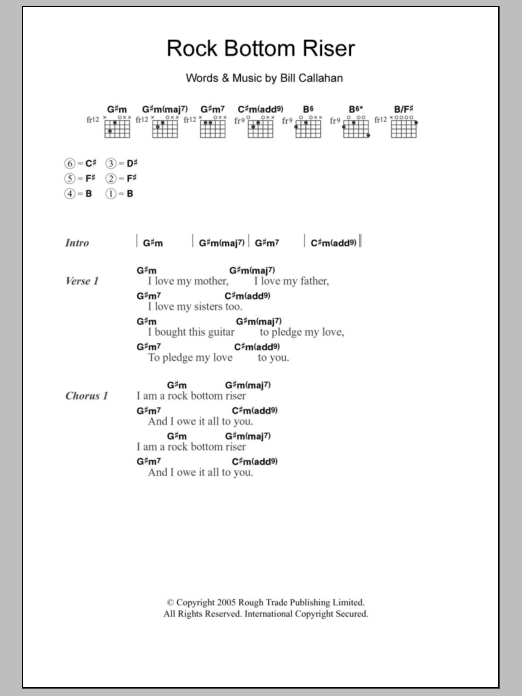 Smog Rock Bottom Riser sheet music notes and chords. Download Printable PDF.